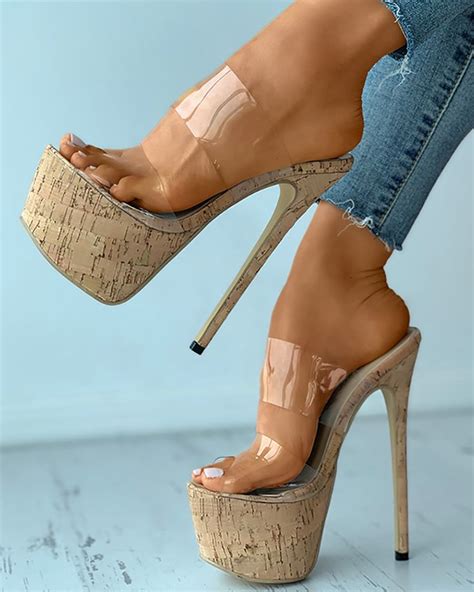 cork stiletto heels